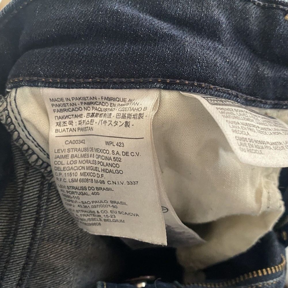 Levi's Women Jeans Skinny High Rise 24 XS Dark Blue Denim Pants Pocket Teen Girl - Picture 7 of 9